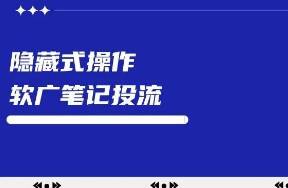 隱藏式操作 小紅書軟廣筆記如何投流