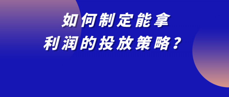 怎么做出一份不要流量要利潤的投放策略？