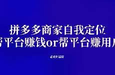 拼多多商家自我定位 幫平臺賺錢or幫平臺賺用戶