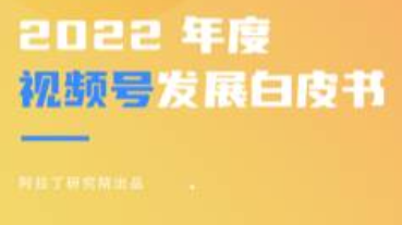 2022年度視頻號(hào)發(fā)展白皮書出爐 內(nèi)容、直播、廣告