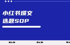 爆文率30的秘密 小紅書爆文選題SOP