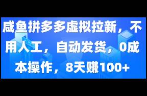 咸魚拼多多虛擬拉新，不用人工，自動(dòng)發(fā)貨，0成本操作，8天