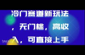 冷門賽道新玩法，無門檻，高收入，可直接上手